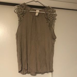 Lace shoulder top